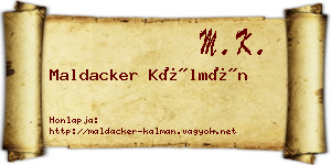 Maldacker Kálmán névjegykártya